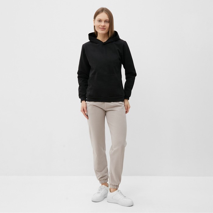 фото Толстовка женская начёс, цвет чёрный, размер 46 tusi
