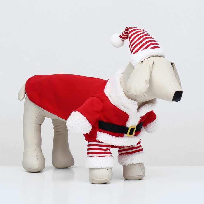 Новогодний костюм для собак Клаус, размер XS (ДС 20, ОГ 30см) новогодний костюм для собак клаус xl