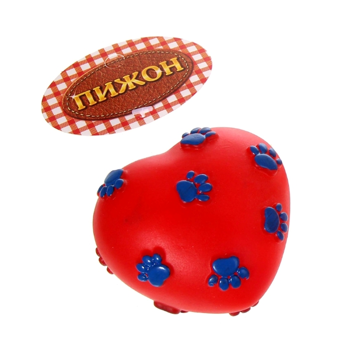 Игрушка резиновая пищащая "Сердце", 7 см, микс цветов