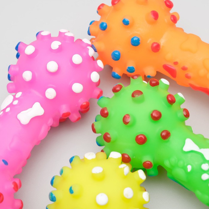 Игрушка пищащая "Гантель малая", 12,5 см, микс цветов