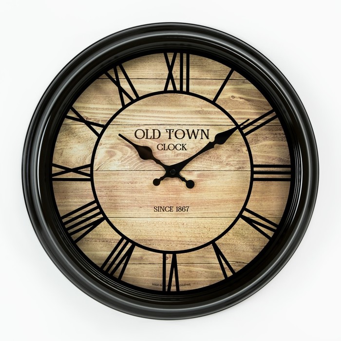 часы настенные atmosphera old town круглые пластик цвет коричневый ø50 см Часы настенные Old Town, d-31 см, плавный ход