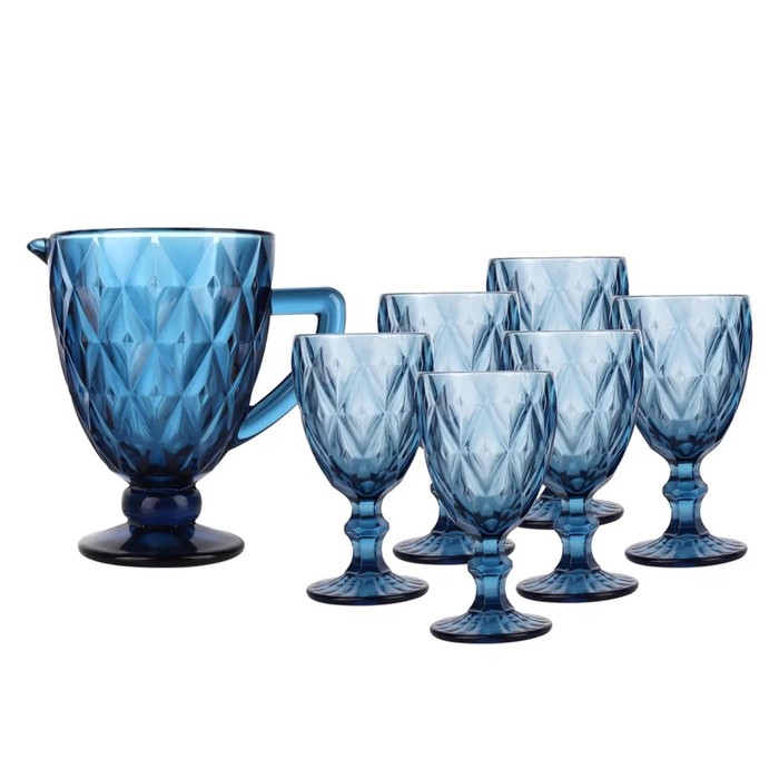 Набор для напитков Bekker, 7 предметов, цвет синий набор для напитков брашмания гранит 7 предметов стекло
