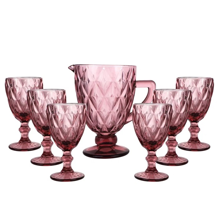 Набор для напитков Bekker, 7 предметов, цвет розовый
