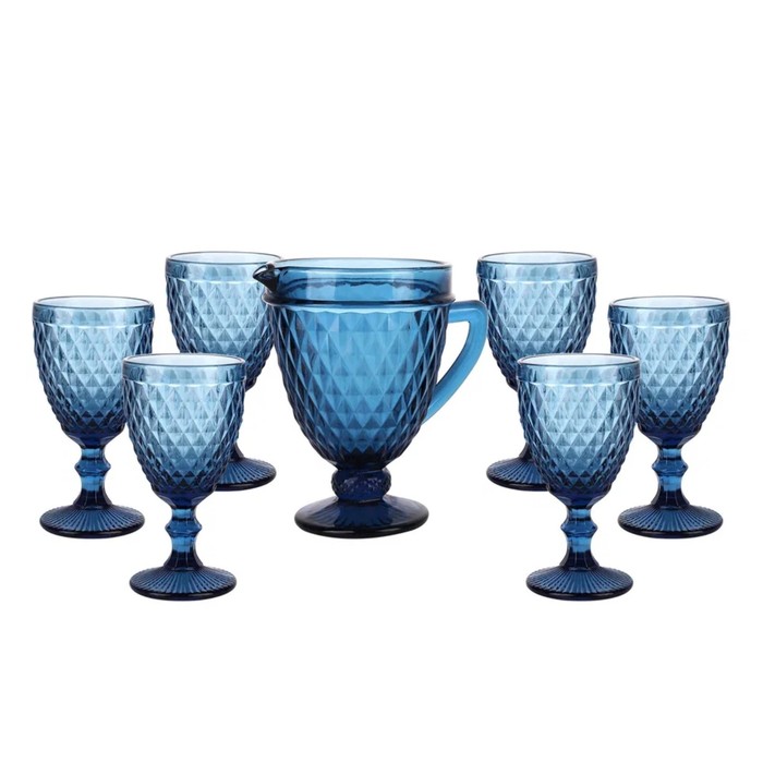 Набор для напитков Bekker, 7 предметов, цвет синий набор для напитков 5 предметов стекло пластик