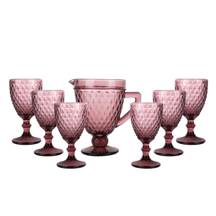 Набор для напитков Bekker, 7 предметов, цвет розовый кухонный набор bekker de luxe 7 предметов