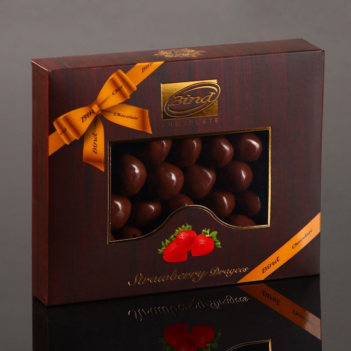 фото Шоколадное драже "клубника в шоколаде" праздник, 100 г bind chocolate