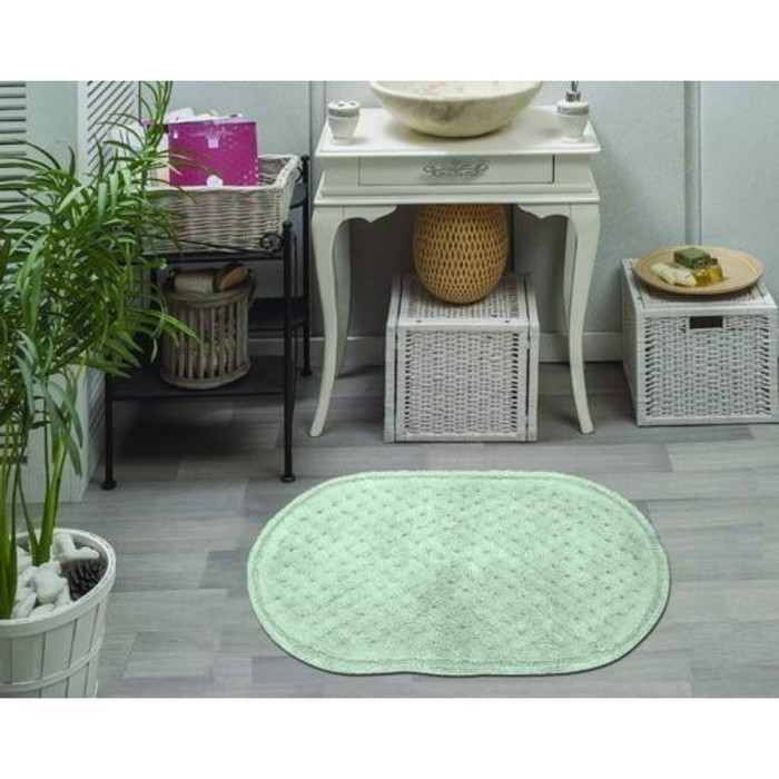 Набор ковриков для ванной, размер 60х100 см, 50х70 см, цвет ментоловый набор ковриков dasch бенито 50х70 см 40х50 см цвет зеленый