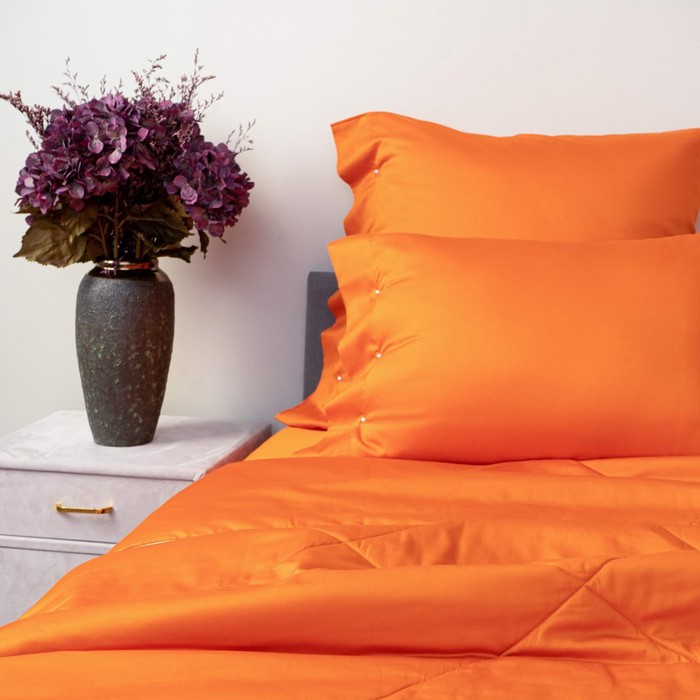 Одеяло, размер 160х220 см, цвет оранжевый