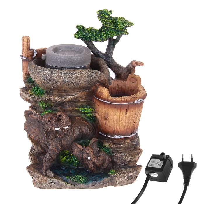 Фонтан классика слоненок 19х25 см привал (с подсветкой)