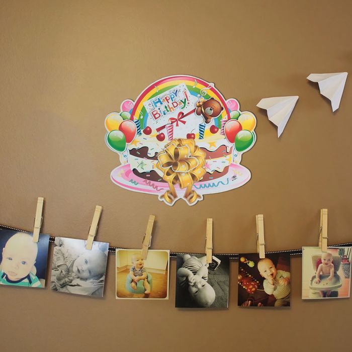 Плакат "С Днем Рождения", торт с мишкой