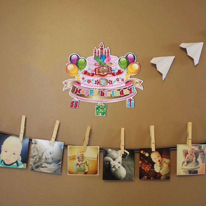 Плакат "С Днем Рождения", торт с шарами