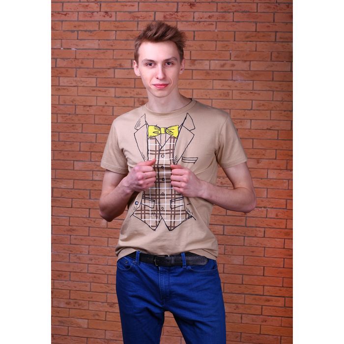 Футболка мужская "Collorista" В пиджаке, р-р S (44), 100% хлопок, трикотаж