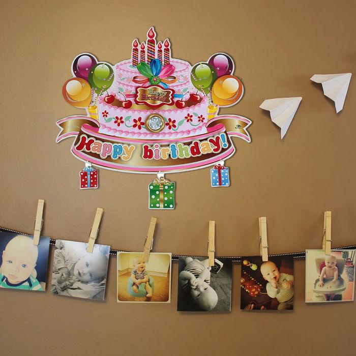 Плакат "С Днем Рождения", торт с шарами