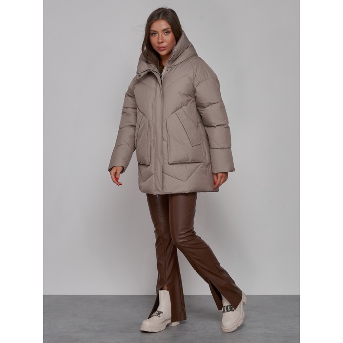 фото Куртка зимняя женская, размер 52, цвет светло-коричневый mtforce