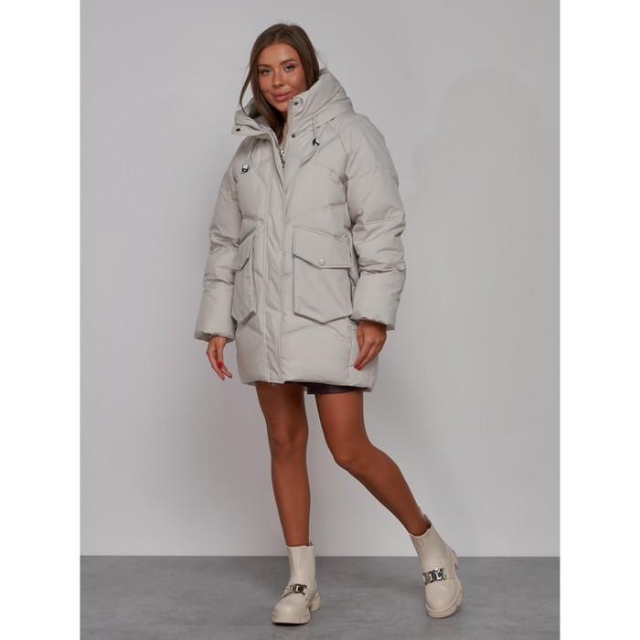 

Куртка зимняя женская, размер 44, цвет светло-серый