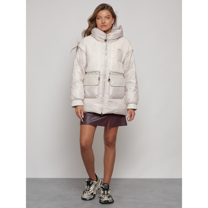 Куртка зимняя женская, размер 50, цвет бежевый