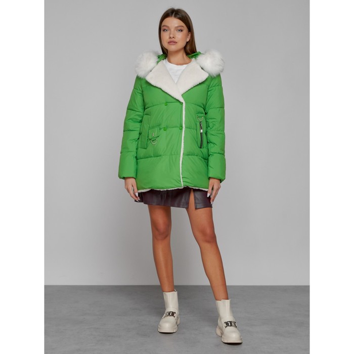 Куртка зимняя женская, размер 52, цвет зелёный