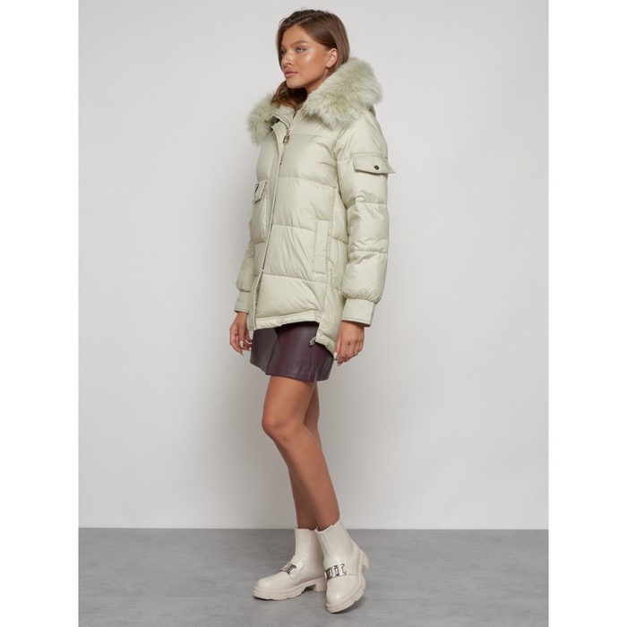 Куртка зимняя женская, размер 50, цвет светло-зелёный