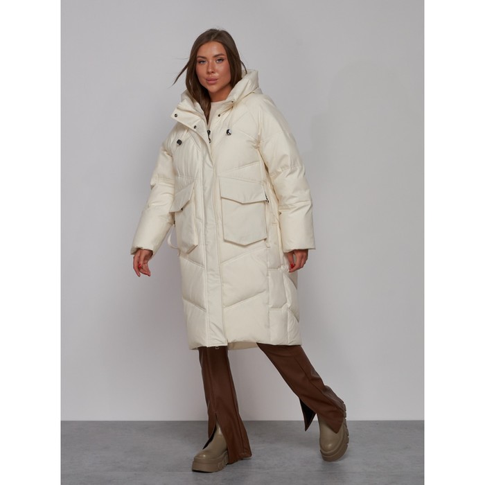 фото Пальто утепленное зимнее женское, размер 48, цвет бежевый mtforce