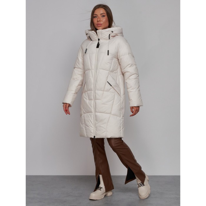 фото Пальто утепленное зимнее женское, размер 44, цвет бежевый mtforce
