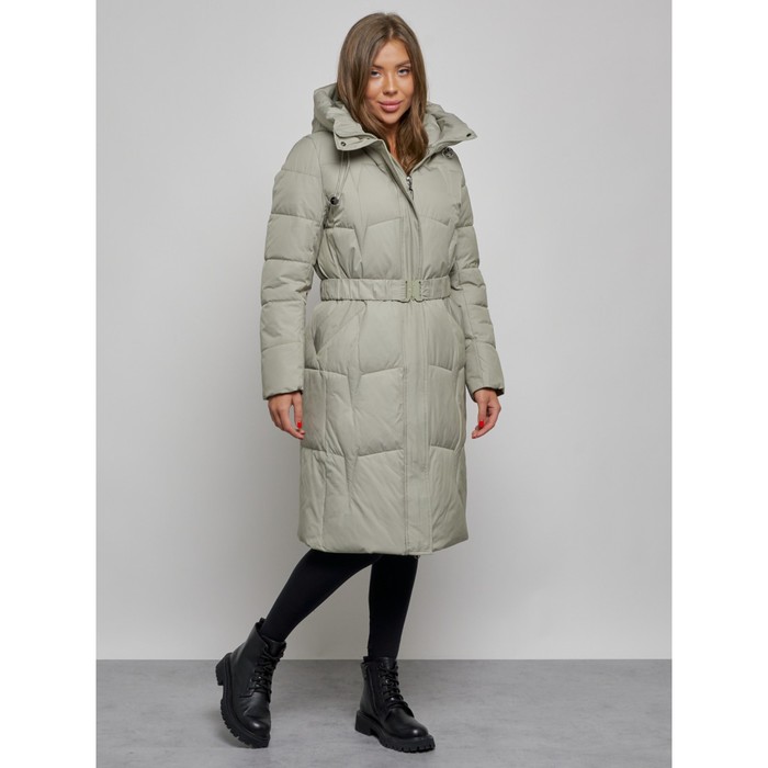 фото Пальто утепленное зимнее женское, размер 44, цвет зелёный mtforce