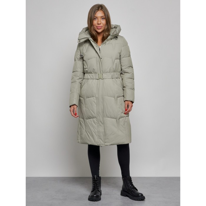 Пальто утепленное зимнее женское, размер 48, цвет зелёный пальто утепленное зимнее женское размер 48 цвет светло зелёный