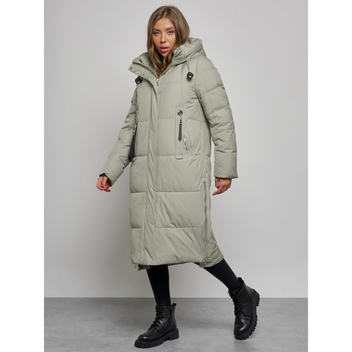 фото Пальто утепленное зимнее женское, размер 44, цвет зелёный mtforce