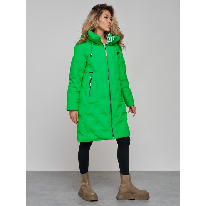 фото Пальто утепленное зимнее женское, размер 48, цвет зелёный mtforce