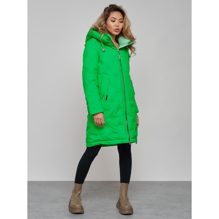 фото Пальто утепленное зимнее женское, размер 50, цвет зелёный mtforce