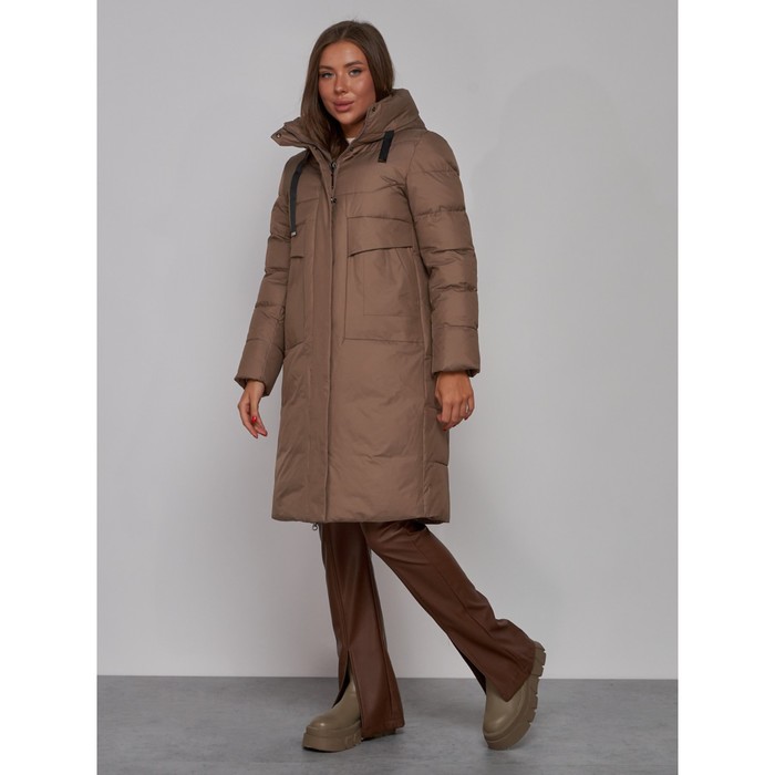 фото Пальто утепленное зимнее женское, размер 42, цвет коричневый mtforce