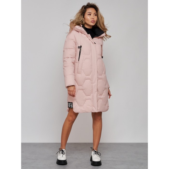 

Пальто утепленное зимнее женское, размер 46, цвет розовый
