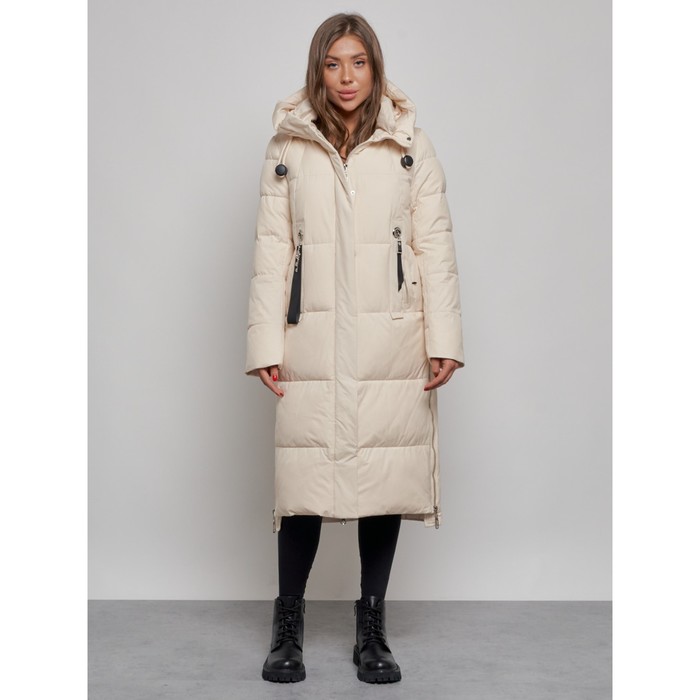Пальто утепленное зимнее женское, размер 42, цвет светло-бежевый пальто утепленное зимнее женское размер 42 цвет светло жёлтый