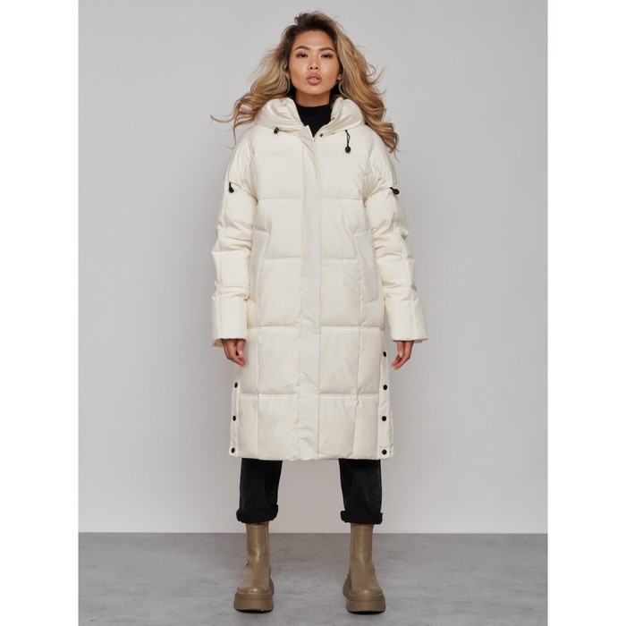 Пальто утепленное зимнее женское, размер 46, цвет светло-бежевый пальто утепленное зимнее женское размер 46 цвет светло жёлтый