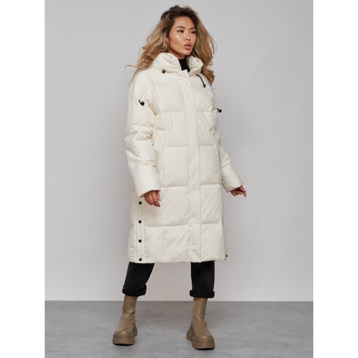 фото Пальто утепленное зимнее женское, размер 46, цвет светло-бежевый mtforce