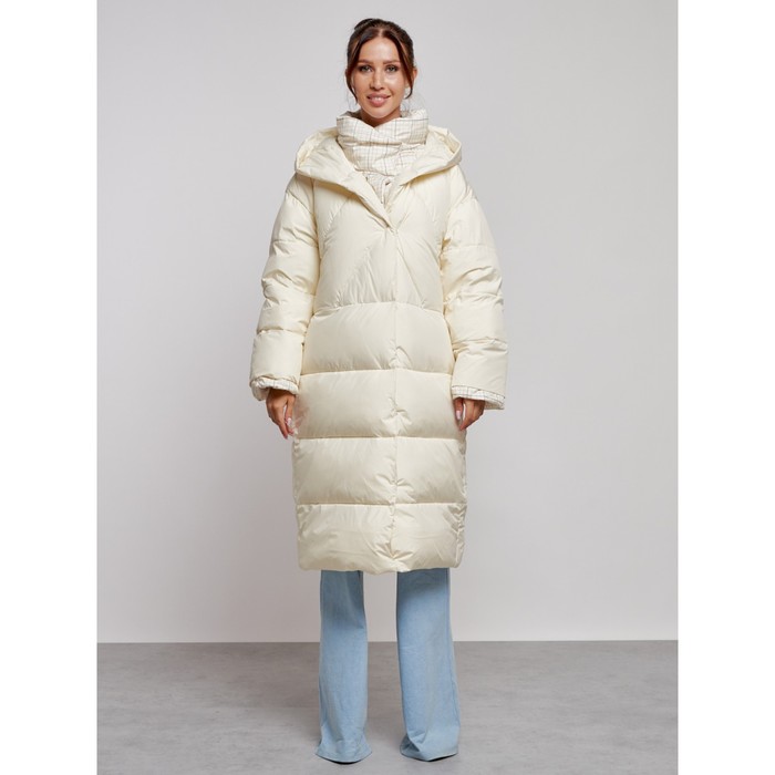 Пальто утепленное зимнее женское, размер 46, цвет светло-бежевый пальто утепленное зимнее женское размер 46 цвет светло коричневый
