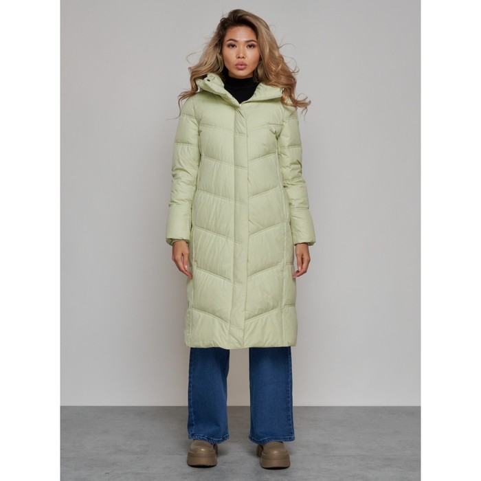Пальто утепленное зимнее женское, размер 42, цвет светло-зелёный пальто утепленное зимнее женское размер 42 цвет светло зелёный