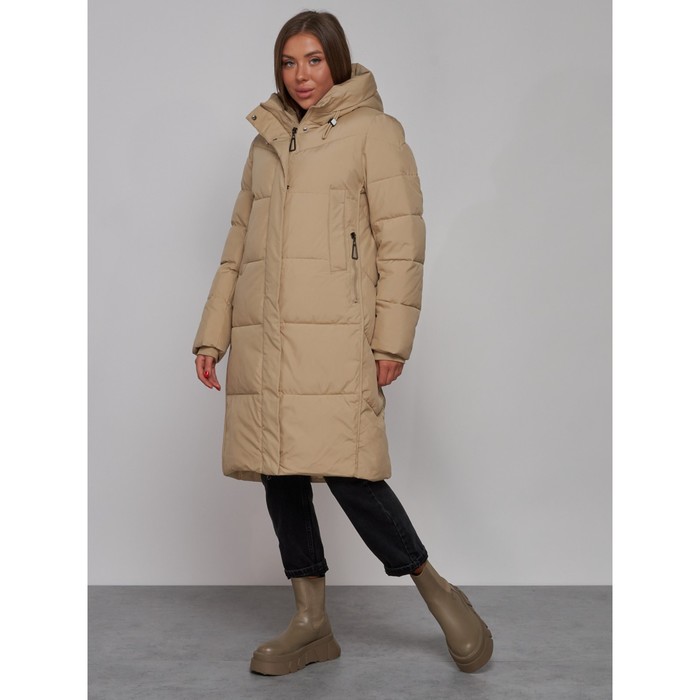фото Пальто утепленное зимнее женское, размер 42, цвет светло-коричневый mtforce