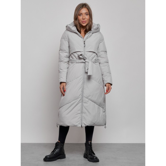 Пальто утепленное зимнее женское, размер 42, цвет светло-серый пальто утепленное зимнее женское размер 42 цвет светло серый