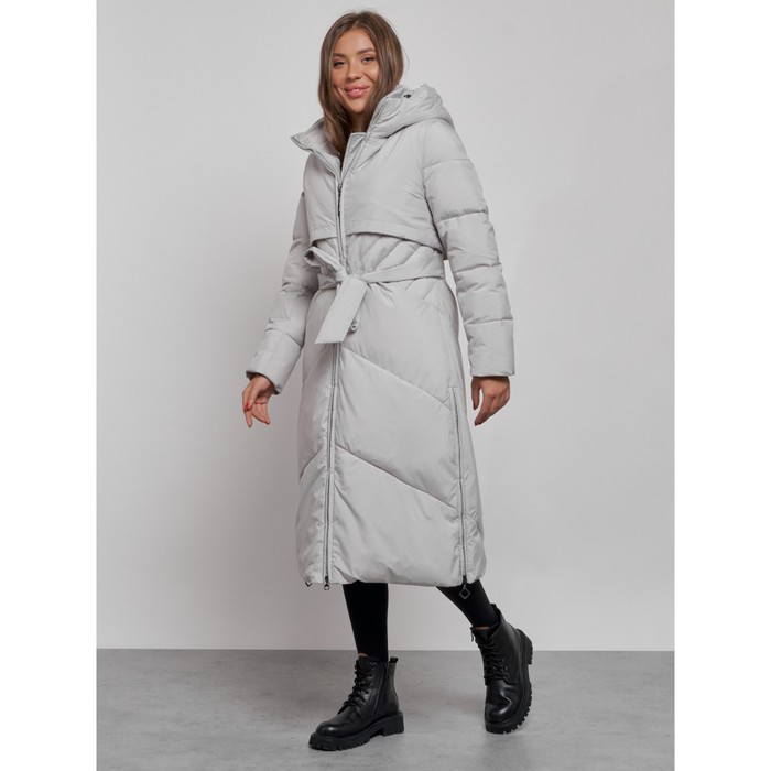 фото Пальто утепленное зимнее женское, размер 44, цвет светло-серый mtforce