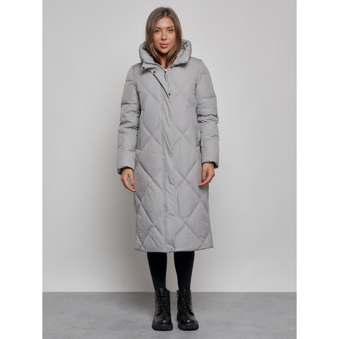Пальто утепленное зимнее женское, размер 42, цвет серый пальто утепленное зимнее женское размер 42 цвет светло серый