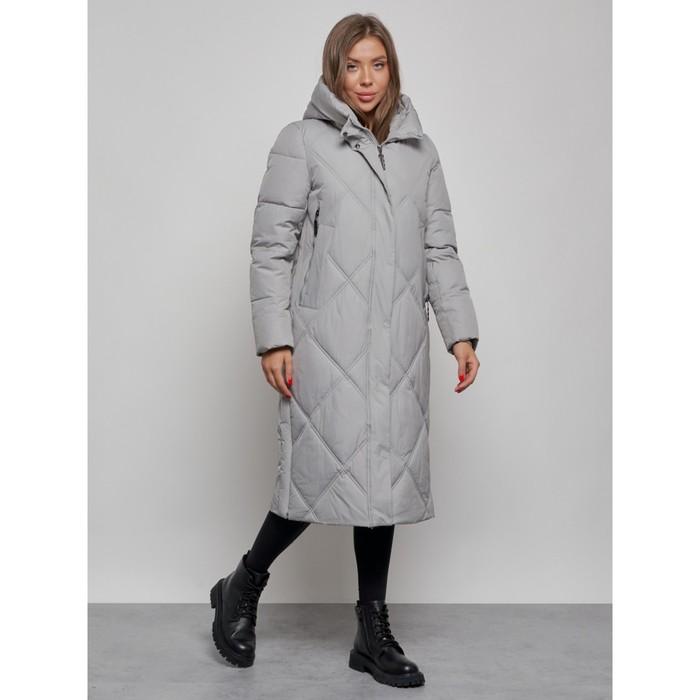 фото Пальто утепленное зимнее женское, размер 42, цвет серый mtforce