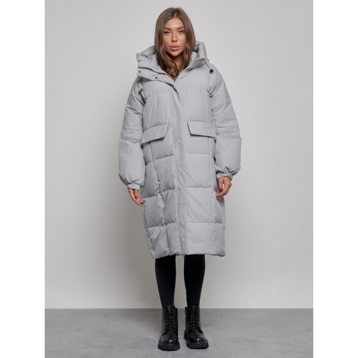 Пальто утепленное зимнее женское, размер 48, цвет серый пальто утепленное зимнее женское размер 48 цвет светло серый