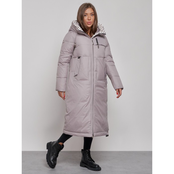 фото Пальто утепленное зимнее женское, размер 44, цвет серый mtforce