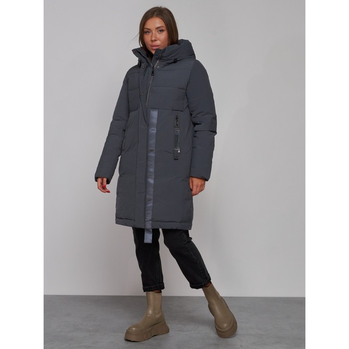фото Пальто утепленное зимнее женское, размер 50, цвет тёмно-серый mtforce