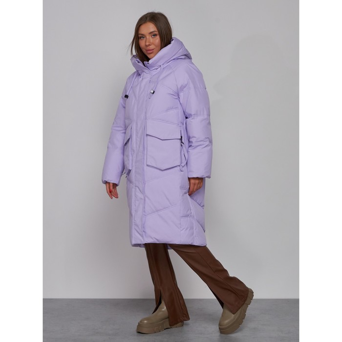 фото Пальто утепленное зимнее женское, размер 42, цвет фиолетовый mtforce