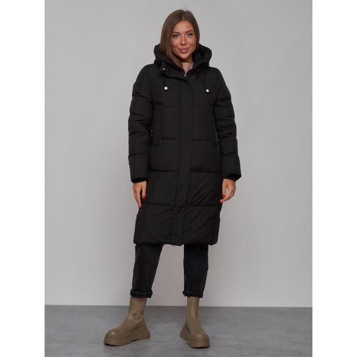 Пальто утепленное зимнее женское, размер 44, цвет чёрный пальто утепленное двухстороннее женское размер 44 цвет чёрный
