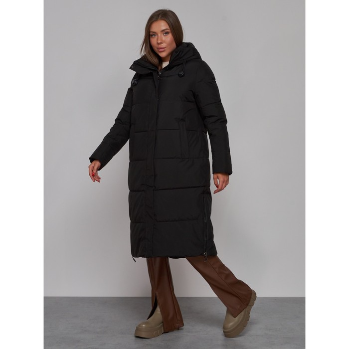 

Пальто утепленное зимнее женское, размер 44, цвет чёрный