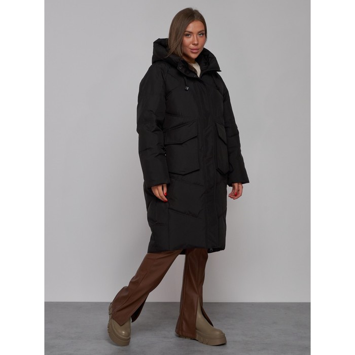 фото Пальто утепленное зимнее женское, размер 44, цвет чёрный mtforce