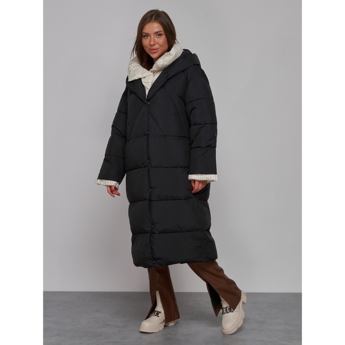 

Пальто утепленное зимнее женское, размер 50, цвет чёрный