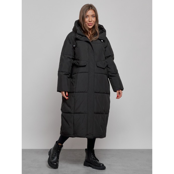 

Пальто утепленное зимнее женское, размер 50, цвет чёрный